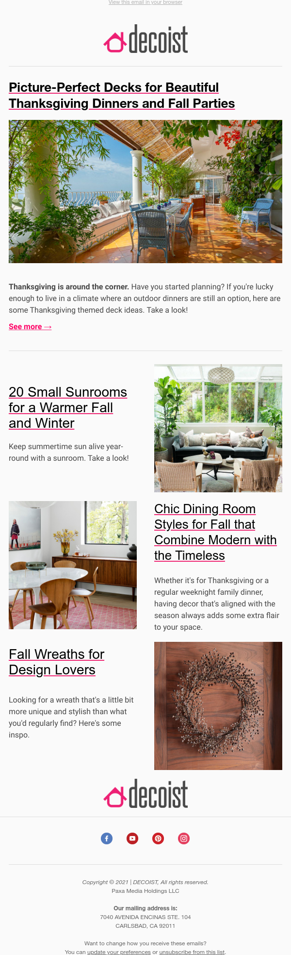Decoist Sponsored Newsletter Advertising | Paved