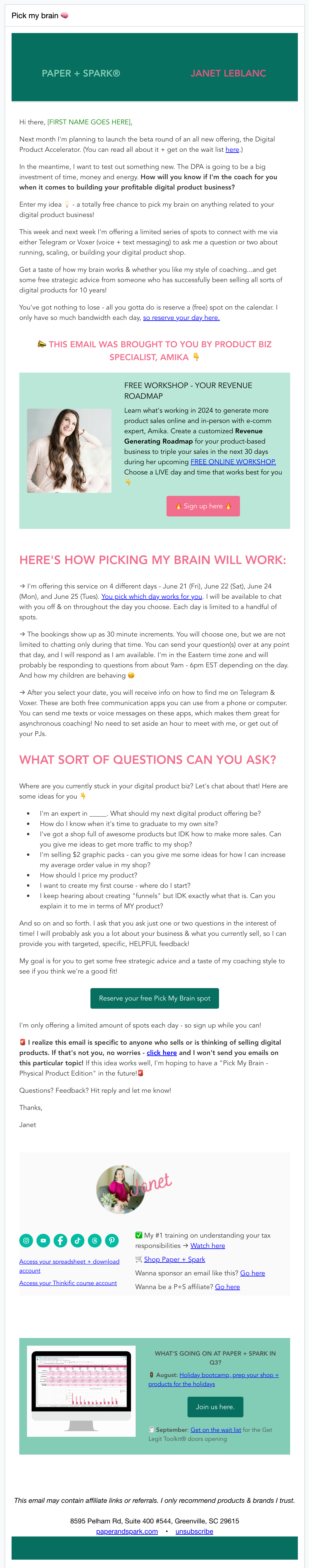 Paper + Spark weekly newsletter Sponsorships | Paved