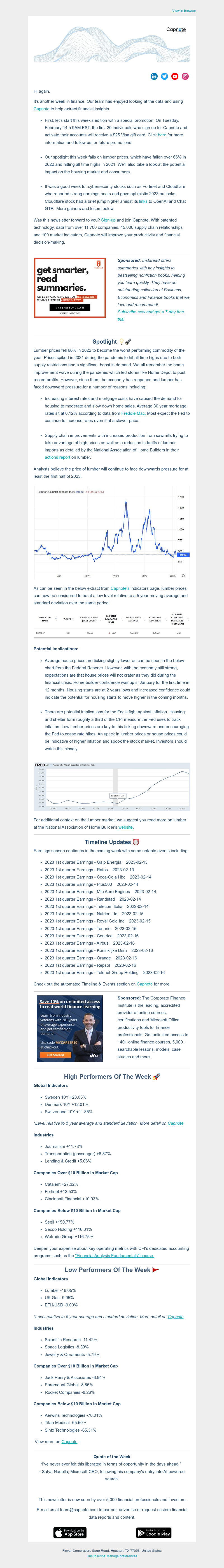 Capnote's Weekly Spotlight Newsletter Sponsored Newsletter Advertising ...